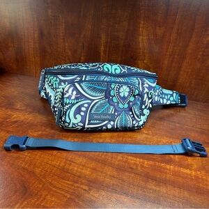 Vera Bradley Purple and Teal Patterned Bag W/ Extender.  Belt bag    NWOT